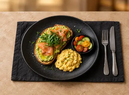 Salmon Avocado Scrambled Eggs